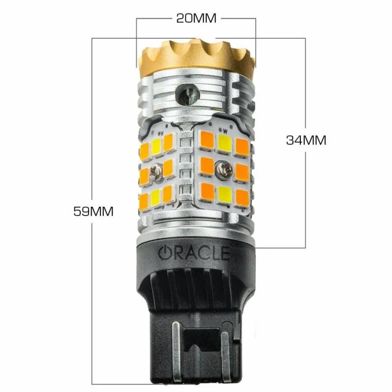 Oracle 7443-CK LED Switchback High Output Can-Bus LED Bulbs - Amber/White Switchback - Back View