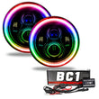 Load image into Gallery viewer, Oracle 7in High Powered LED Headlights - Black Bezel - ColorSHIFT - BC1 - Main Product View