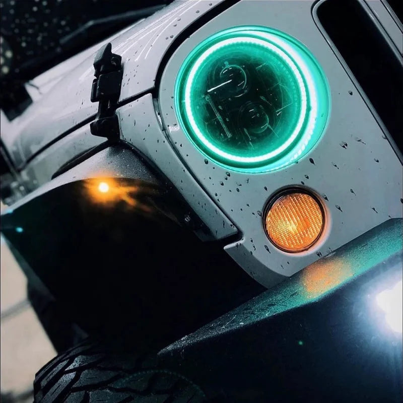 Oracle 7in High Powered LED Headlights - Black Bezel - ColorSHIFT - BC1 - Additional View 9