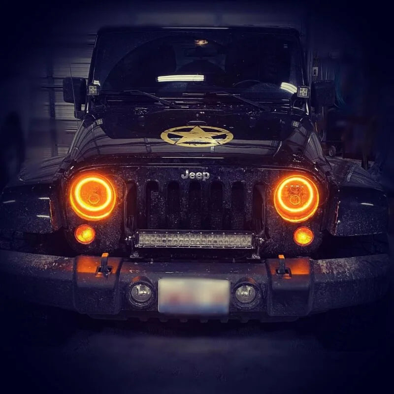Oracle 7in High Powered LED Headlights - Black Bezel - ColorSHIFT - BC1 - Additional View 11