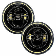 Load image into Gallery viewer, Oracle 7in High Powered LED Headlights - Black Bezel - White - Side View