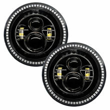 Load image into Gallery viewer, Oracle 7in High Powered LED Headlights - Black Bezel - ColorSHIFT 2.0 - Side View