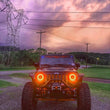 Load image into Gallery viewer, Oracle 7in High Powered LED Headlights - Black Bezel - ColorSHIFT 2.0 - Additional View 6