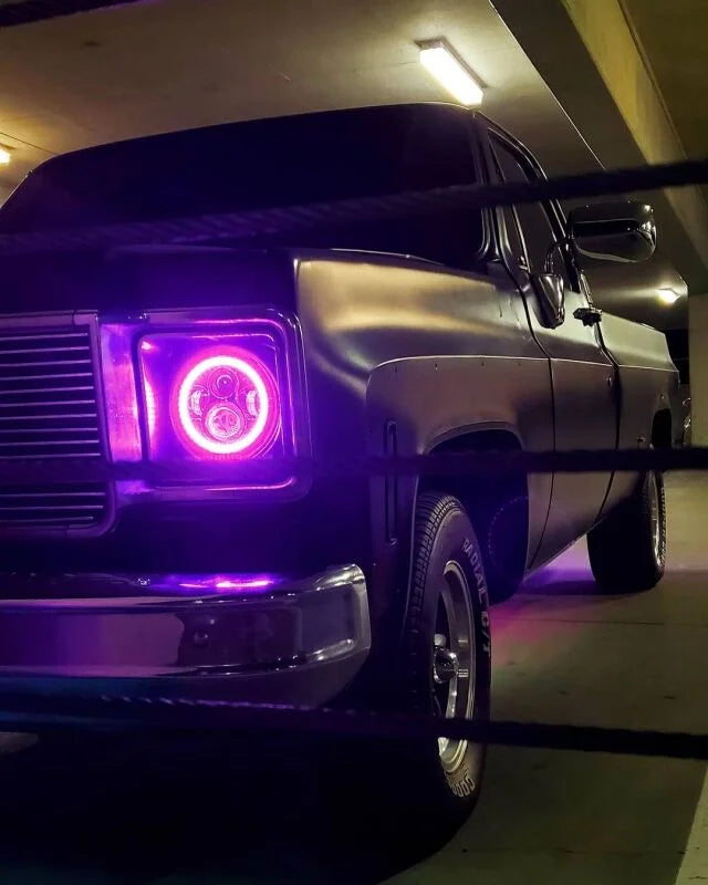 Oracle 7in High Powered LED Headlights - Black Bezel - ColorSHIFT 2.0 - Additional View 8