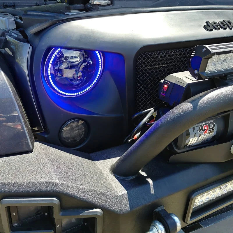 Oracle 7in High Powered LED Headlights - Black Bezel - ColorSHIFT 2.0 - Additional View 12