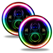 Load image into Gallery viewer, Oracle 7in High Powered LED Headlights - Black Bezel - ColorSHIFT No Controller - Main Product View