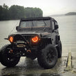 Load image into Gallery viewer, Oracle 7in High Powered LED Headlights - Black Bezel - ColorSHIFT No Controller - Installation View