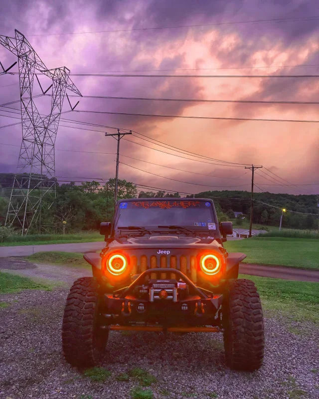 Oracle 7in High Powered LED Headlights - Black Bezel - ColorSHIFT No Controller - Additional View 7