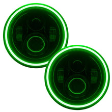 Load image into Gallery viewer, Oracle 7in High Powered LED Headlights - Black Bezel - Green - Side View