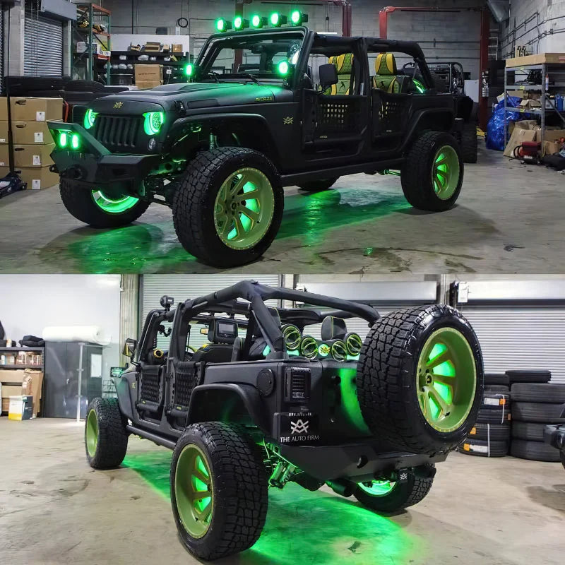 Oracle 7in High Powered LED Headlights - Black Bezel - Green - Additional View 5
