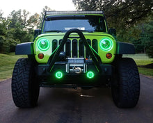 Load image into Gallery viewer, Oracle 7in High Powered LED Headlights - Black Bezel - Green - Additional View 7