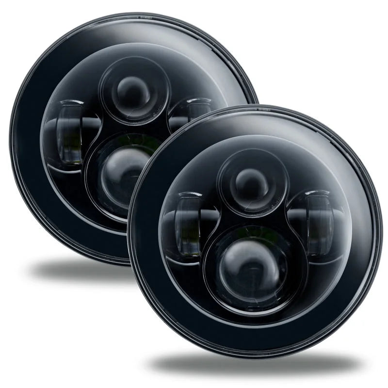 Oracle 7in High Powered LED Headlights - NO HALO - Black Bezel - Main Product View