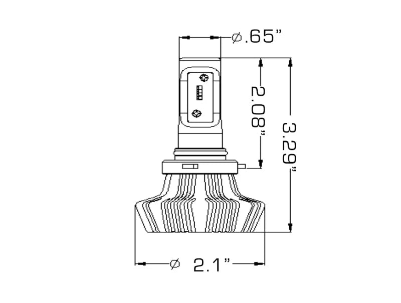 Oracle 9005 4000 Lumen LED Headlight Bulbs (Pair) - 6000K - Back View