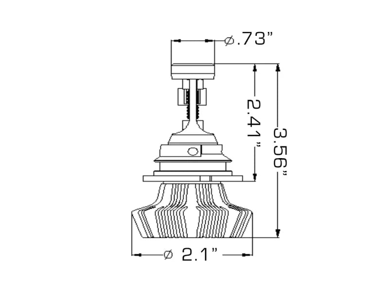 Oracle 9007 4000 Lumen LED Headlight Bulbs (Pair) - 6000K - Back View