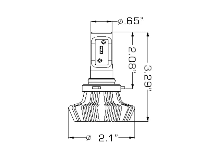 Oracle 9012 4000 Lumen LED Headlight Bulbs (Pair) - 6000K - Back View