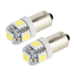 Load image into Gallery viewer, Oracle BA9S 5 LED 3 Chip Bayonet Bulbs (Pair) - White - Back View