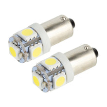 Load image into Gallery viewer, Oracle BA9S 5 LED 3 Chip Bayonet Bulbs (Pair) - White - Back View