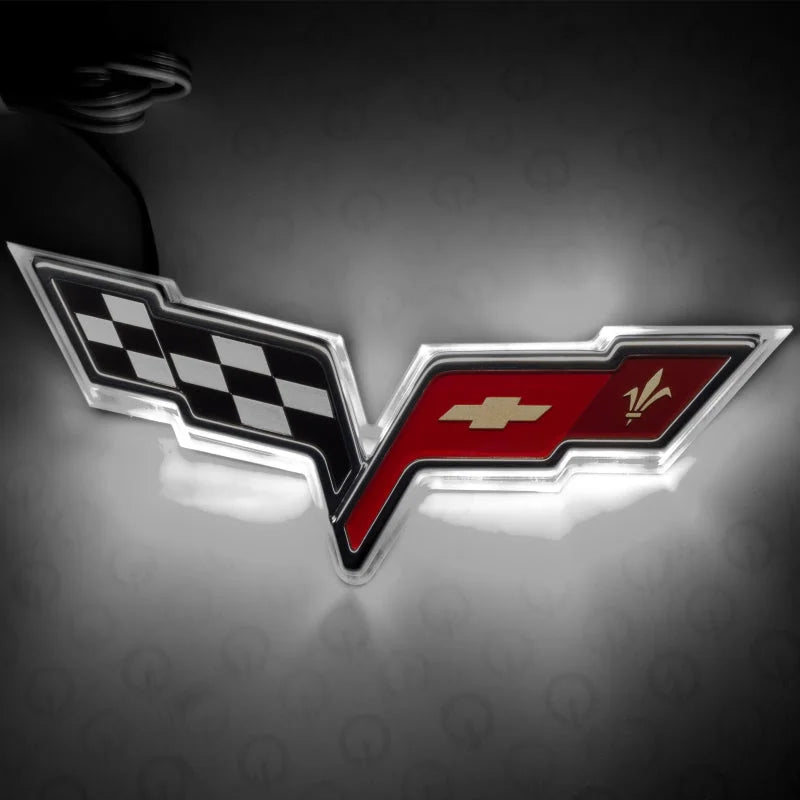 Oracle Chevrolet Corvette C6 Illuminated Emblem - White - Main Product View