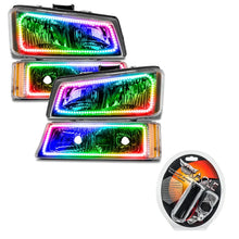 Load image into Gallery viewer, Oracle Chevrolet Silverado 03-06 Square Halo Kit - ColorSHIFT - Installation View