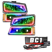 Load image into Gallery viewer, Oracle Chevy Silverado 03-06 Square Dual Halo Kit - ColorSHIFT w/ BC1 Controller - Installation View