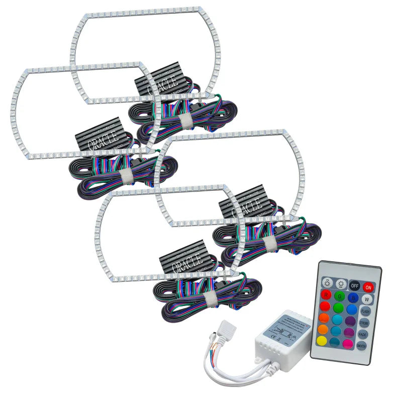 Oracle Chevy Silverado 07-13 Halo Kit Square Style - ColorSHIFT w/ Simple Controller - Main Product View