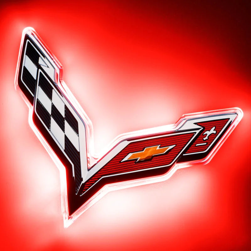 Oracle Corvette C7 Rear Illuminated Emblem - Red - Main Product View