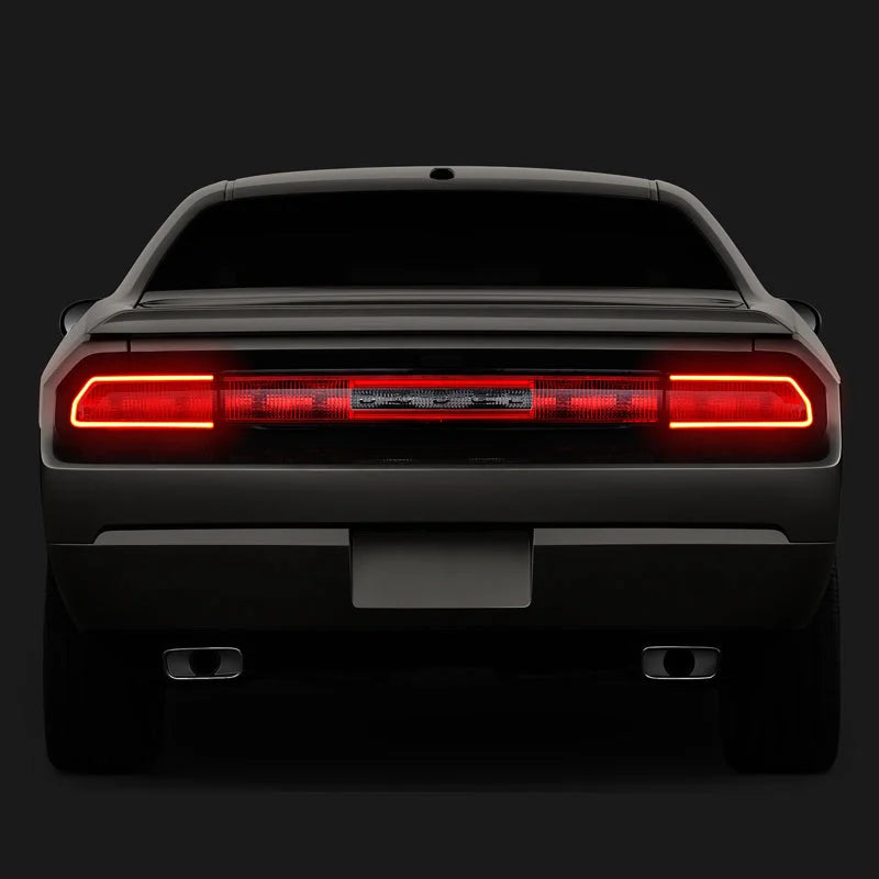 Oracle Dodge Challenger 08-14 LED Waterproof Afterburner Kit - Red - Back View