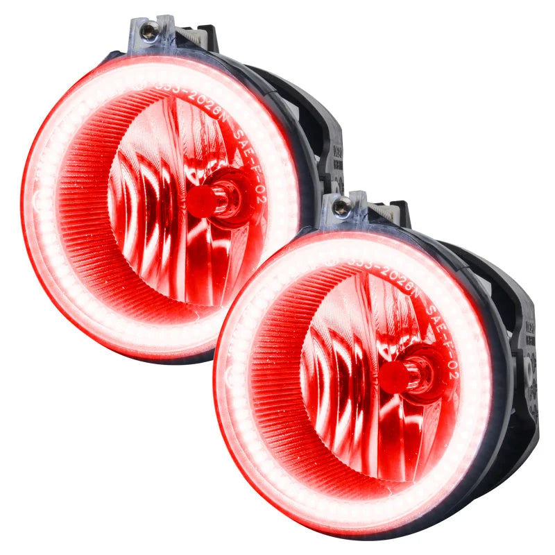 Oracle Dodge Challenger 08-14 LED Waterproof Fog Halo Kit - Red - Main Product View