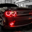 Load image into Gallery viewer, Oracle Dodge Challenger 08-14 LED Waterproof Halo Kit - Red - Installation View