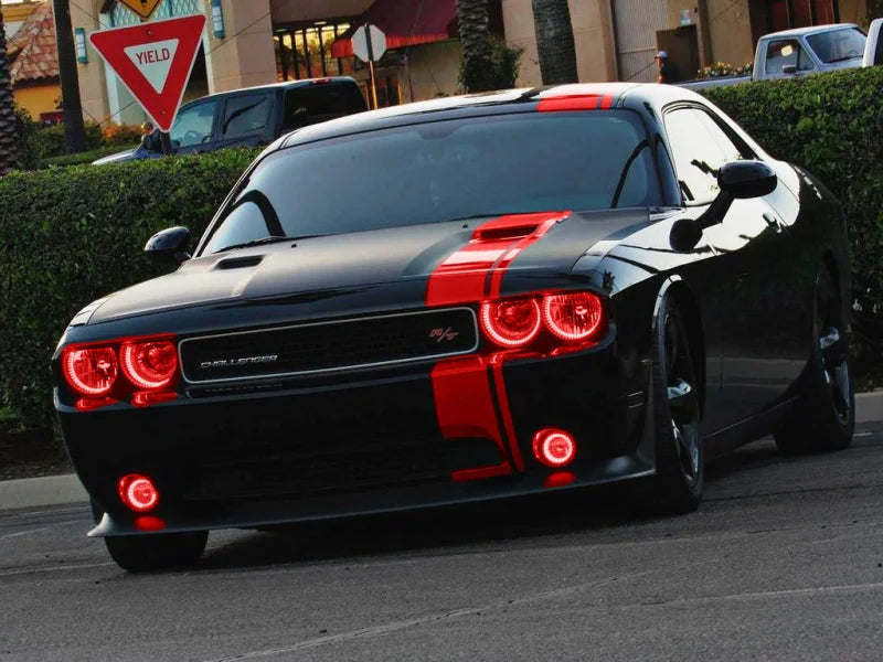 Oracle Dodge Challenger 08-14 LED Waterproof Halo Kit - Red - Additional View 5