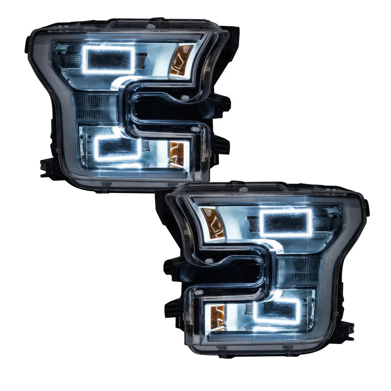 Oracle Ford F-150 15-17 LED Projector Headlight Halo Kit - White - Back View