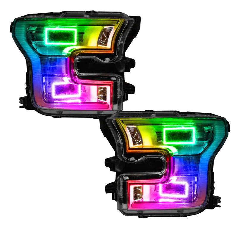 Oracle Ford F-150 15-17 Projector Headlight Halo Kit - ColorSHIFT - Back View