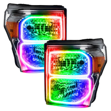 Load image into Gallery viewer, Oracle Ford F250/350 11-16 Dynamic Halo Kit - Square Ring Design - ColorSHIFT - Dynamic - Back View