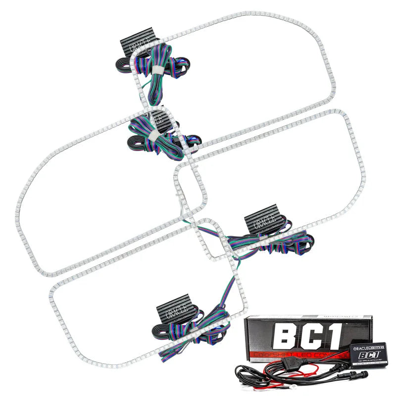 Oracle Ford F250/350 11-16 Halo Kit (Square Ring Design) - ColorSHIFT w/ BC1 Controller - Main Product View