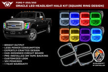 Load image into Gallery viewer, Oracle Ford F250/350 11-16 Halo Kit (Square Ring Design) - ColorSHIFT w/ BC1 Controller - Side View