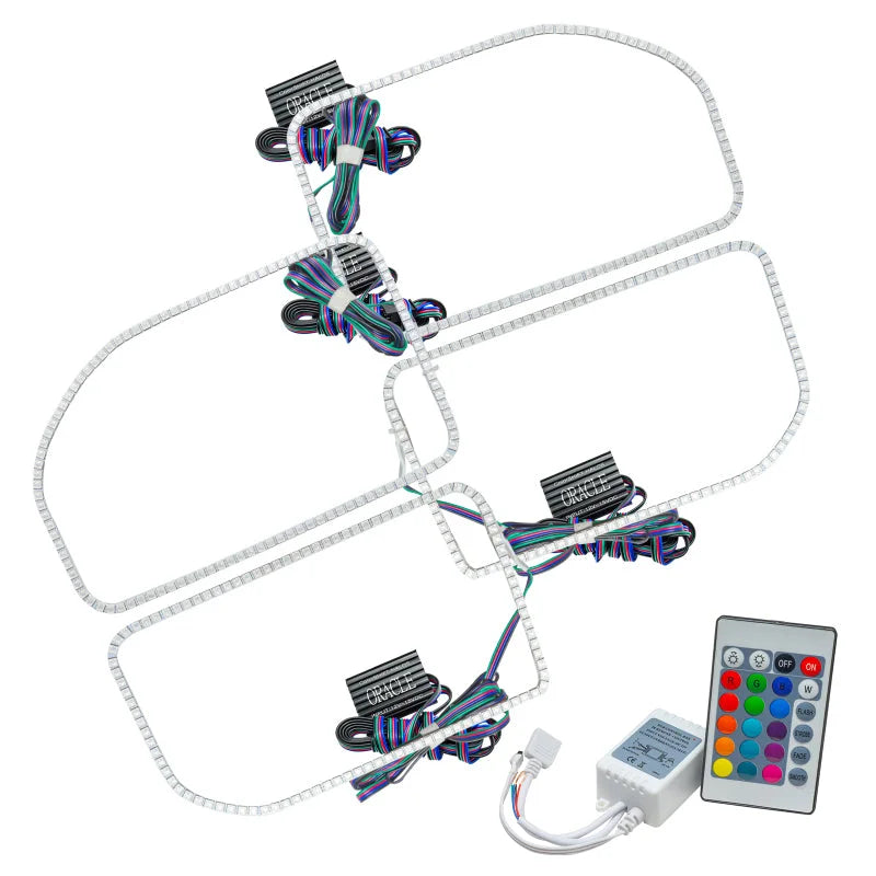 Oracle Ford F250/350 11-16 Halo Kit (Square Ring Design) - w/ Simple Controller - Main Product View