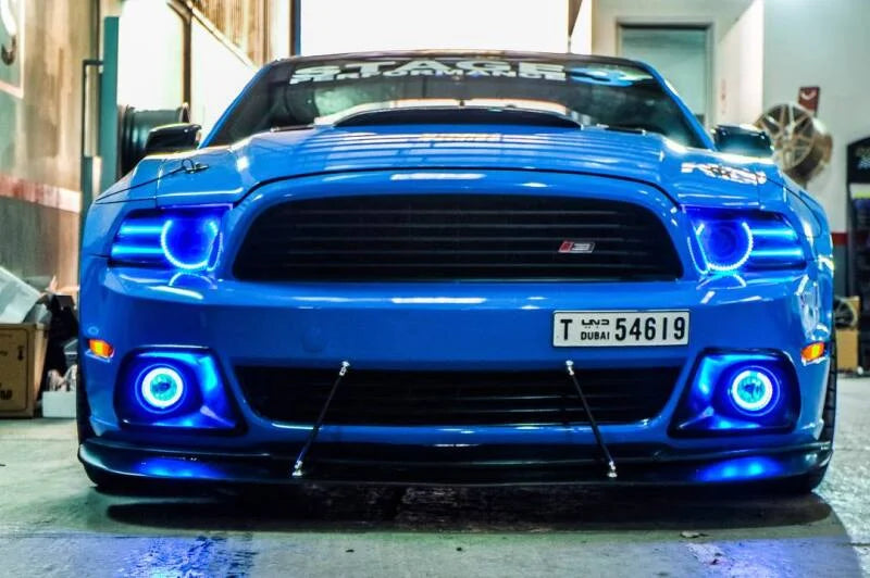 Oracle Ford Mustang 10-12 LED Halo Kit - Projector Headlights - White - Side View