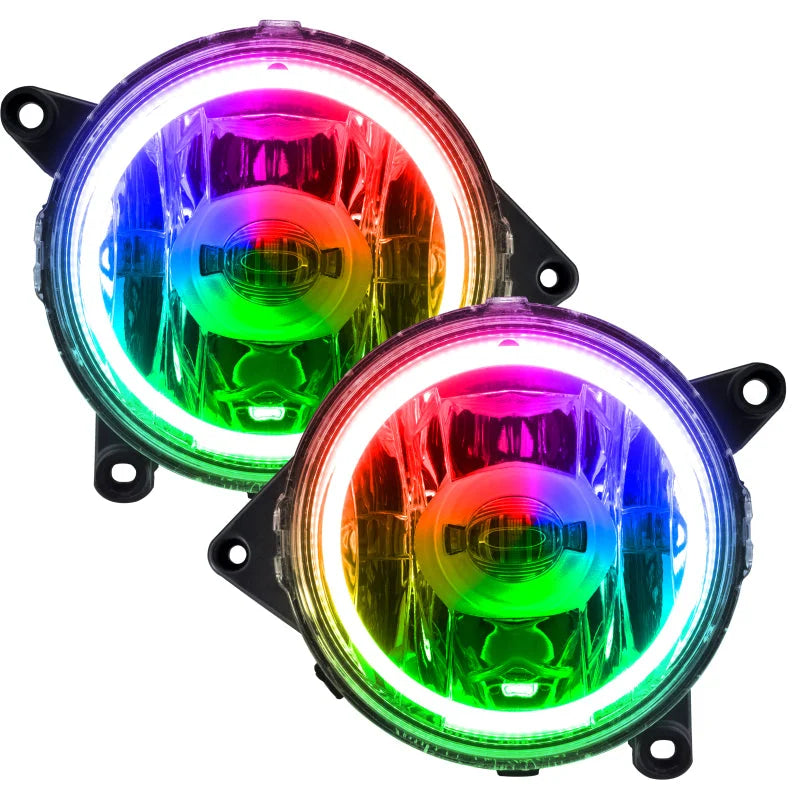 Oracle Ford Mustang GT 13-14 LED Fog Halo Kit - ColorSHIFT - Side View