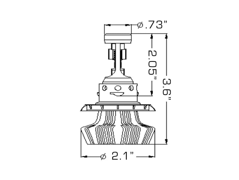Oracle H13 4000 Lumen LED Headlight Bulbs (Pair) - 6000K - Back View