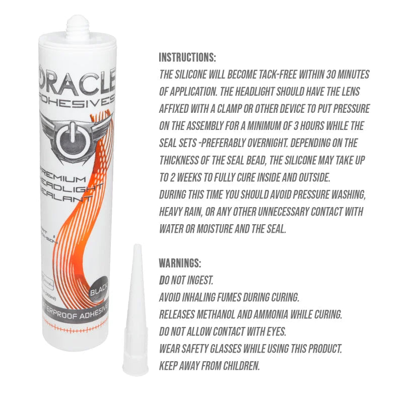 Oracle Headlight Assembly Adhesive - 10 oz Tube - Installation View
