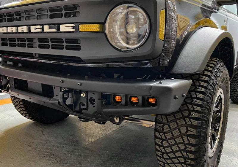 Oracle High 21-22 Ford Bronco Triple LED Fog Light kit for Steel Bumper - Back View