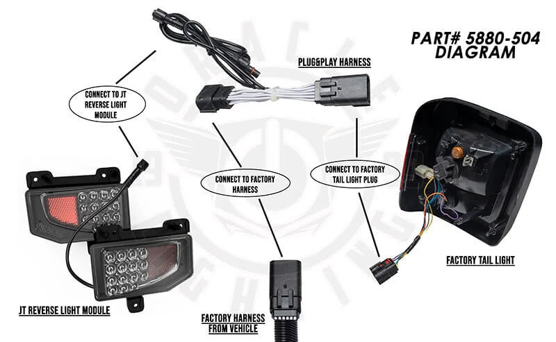 Oracle Jeep Gladiator JT Rear Bumper LED Reverse Lights w/ Plug & Play Harness - 6000K - Additional View 14