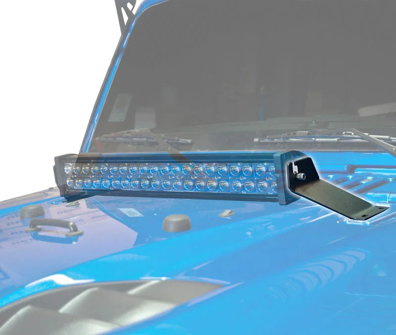 Oracle Jeep JK Hood Mounting Brackets SM/Light Combo - Side View