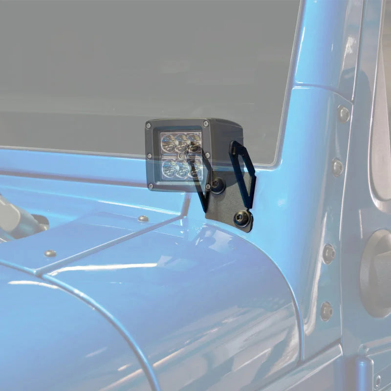 Oracle Jeep JK Single Mounting Pillar Brackets (Pair) - Installation View