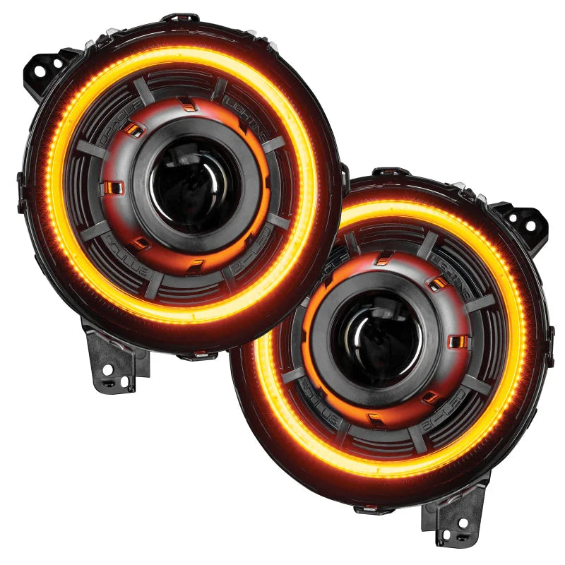 Oracle Jeep JL/Gladiator JT Oculus Bi-LED Projector Headlights - Amber/White Switchback - Main Product View