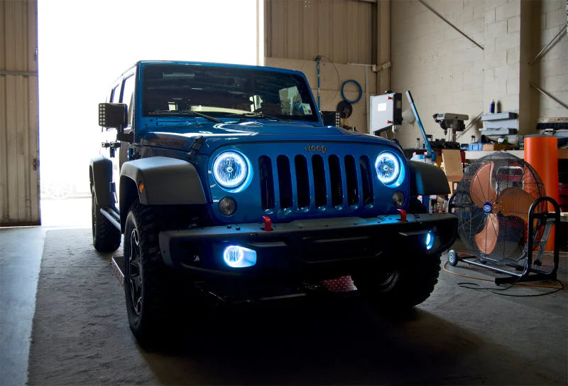 Oracle Jeep Wrangler 07-17 LED Halo Kit - White - Back View