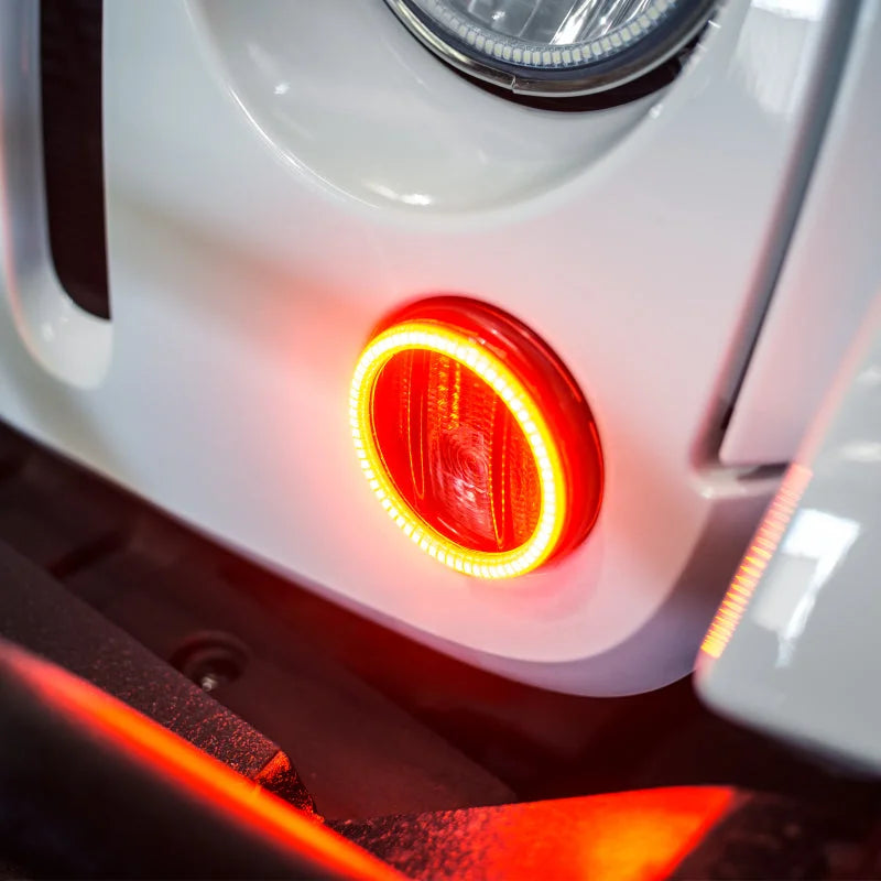 Oracle Jeep Wrangler 07-17 LED Waterproof Turn Signal Halo Kit - Amber - Side View