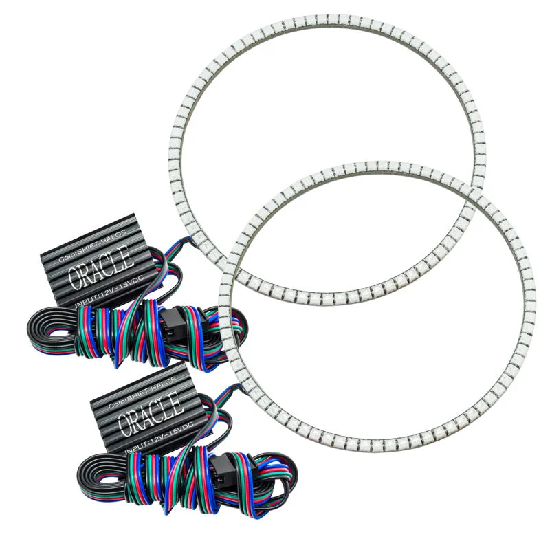 Oracle Jeep Wrangler JK 07-17 LED Waterproof Halo Kit - ColorSHIFT w/o Controller - Main Product View
