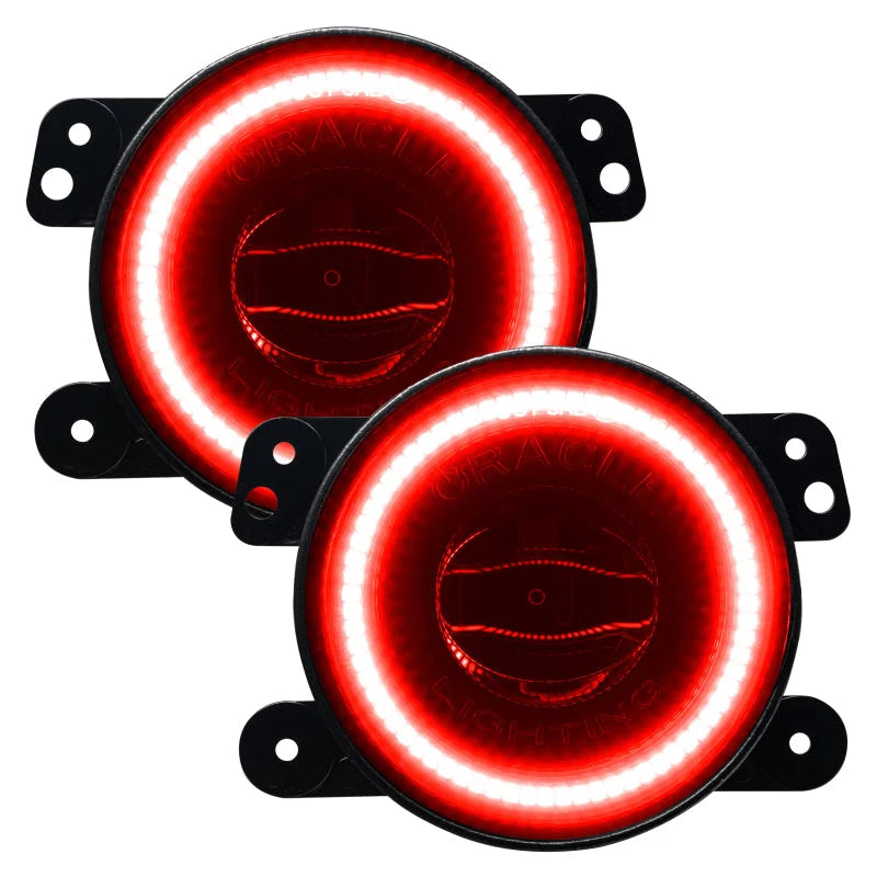 Oracle Jeep Wrangler JK/JL/JT High Performance W LED Fog Lights - Red - Main Product View