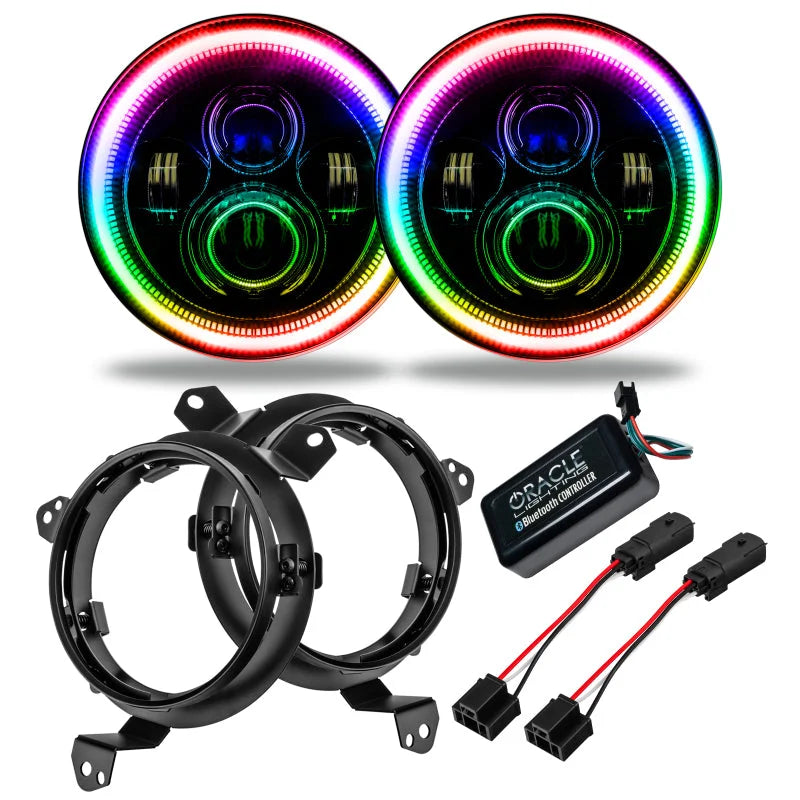 Oracle Jeep Wrangler JL/Gladiator JT 7in. High Powered LED Headlights (Pair) - Dynamic - Main Product View